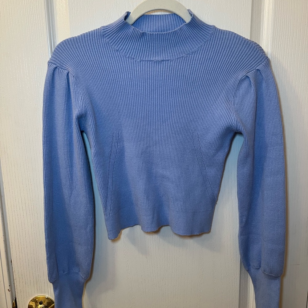 Lulu’s Blue Ribbed Knit Sweater